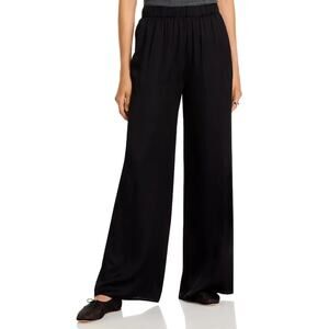 ATM WOMENS SIZE SMALL SATIN WIDE LEG PULL-ON PANTS BLACK NEW